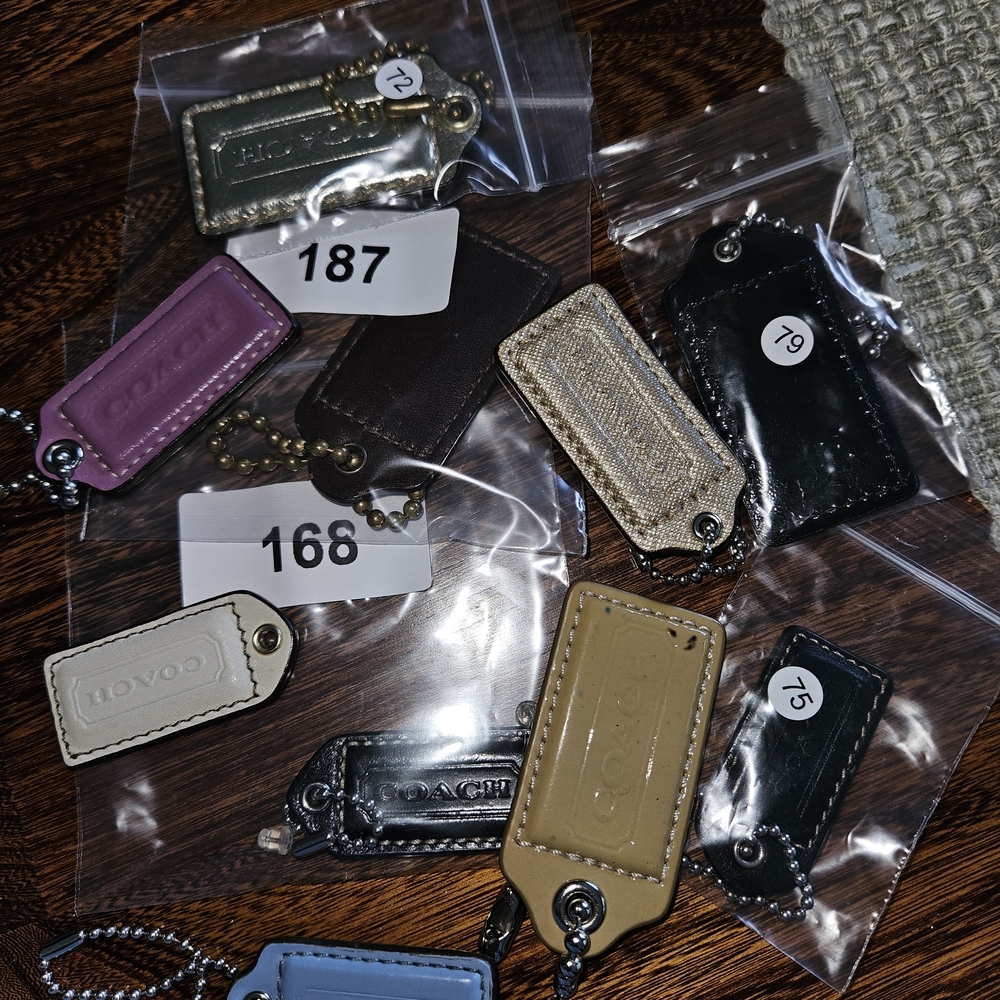 Coach Leather & Canvas Bag Charm Hang Tags - Assorted Colors